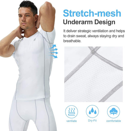 Men'S T-Shirts Short Sleeve Compression Shirts for Men Workout Shirts